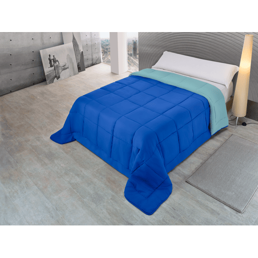 Edredão BICOLOR cama 150cm cor azul e turquesa