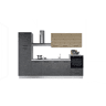 Cozinha com eletrodomésticos GILDA 2.0 300cm direita madeira e cinza escuro