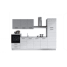 Cozinha com eletrodomésticos GILDA 2.0 300cm esquerda cinza claro e madeira cinza