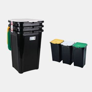 Set de 3 baldes para RECICLAGEM 45 litros