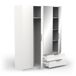 Armario GHOST puertas batientes con espejo y 2 cajones Armario GHOST puertas batientes con espejo y 2 cajones Blanco