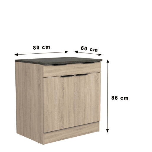 Móvel inferior FUMAY 80cm com uma gaveta e duas portas