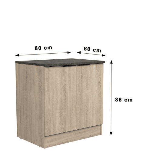 Móvel inferior FUMAY de 80cm com 2 portas