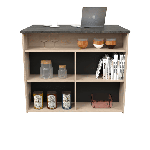 Ilha central FUMAY de 109,4cm com 4 nichos