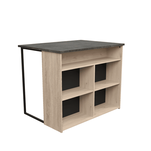 Ilha central FUMAY de 109,4cm com 4 nichos