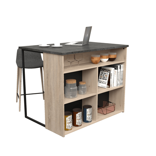 Ilha central FUMAY de 109,4cm com 4 nichos