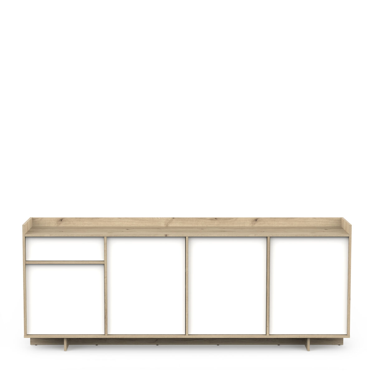 Aparador com puertas y 1 cajón CLAP roble y blanco