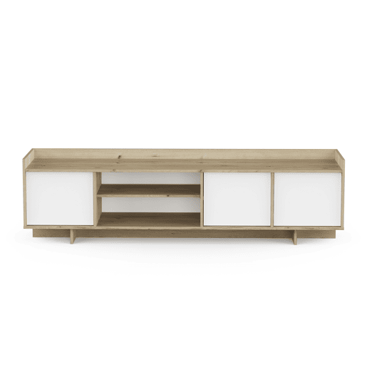 Móvel de TV 180cm 3 portas carvalho e branco CLAP