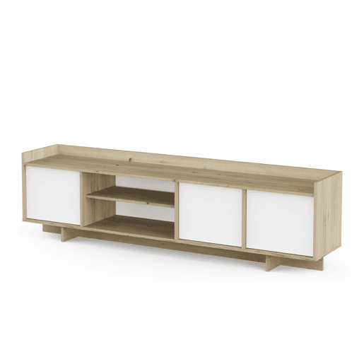 Móvel de TV 180cm 3 portas carvalho e branco CLAP