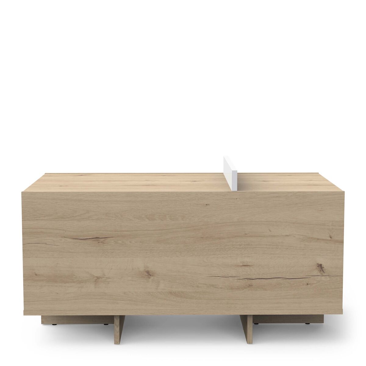 Mesa de centro fija roble y blanco CLAP