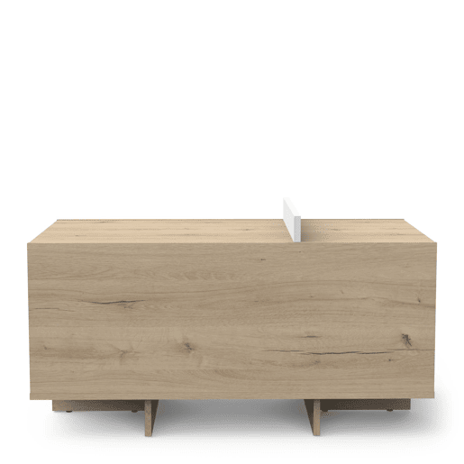 Mesa de centro fixa em carvalho e branco CLAP Mesa de centro fixa em carvalho e branco CLAP