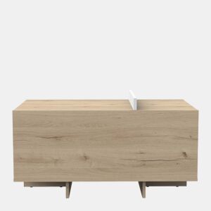 Mesa de centro fixa em carvalho e branco CLAP