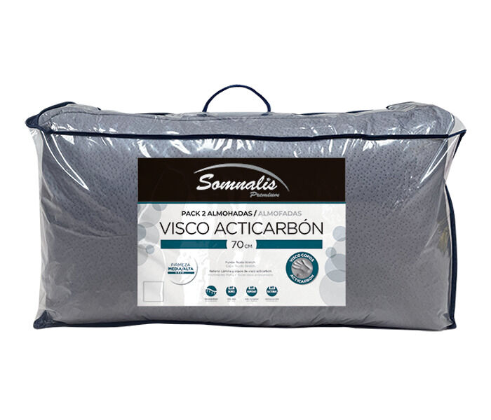 Pack 2 almohadas VISCO ACTI CARBON 70cm