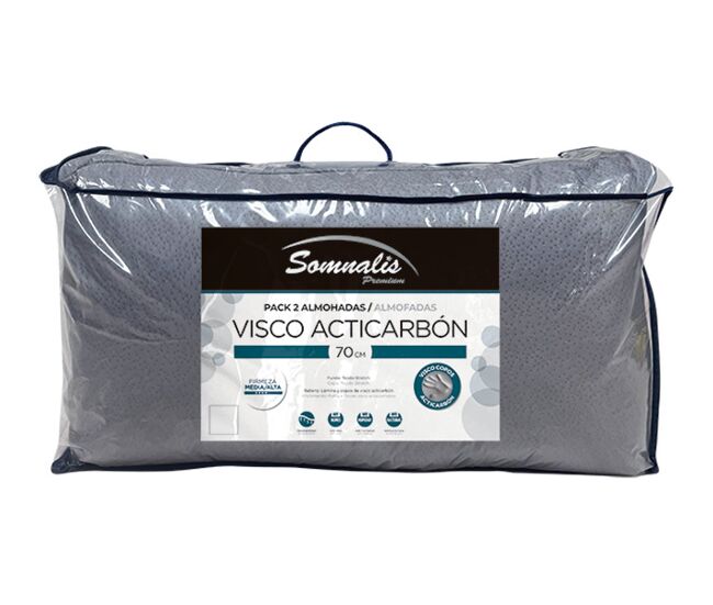 Pack 2 almohadas visco acti carbon 70cm
