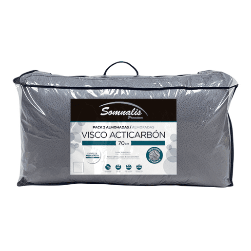 Pack de 2 almofadas VISCO ACTI CARBON 60cm