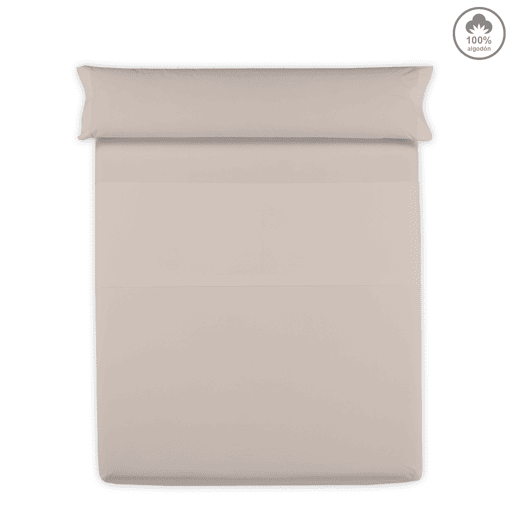 Lençol de cima VICTORIA 100% algodão para cama 150cm cor terra
