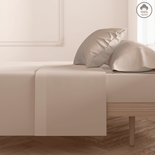 Lençol de cima VICTORIA 100% algodão para cama 150cm cor terra