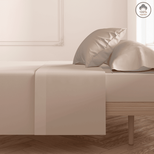Lençol de cima VICTORIA 100% algodão para cama 180cm cor terra