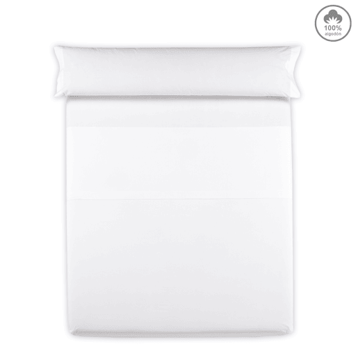 Lençol de cima VICTORIA 100% algodão para cama 135cm cor branca