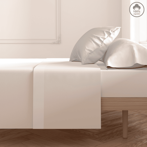 Lençol de cima VICTORIA 100% algodão para cama 135cm cor branca