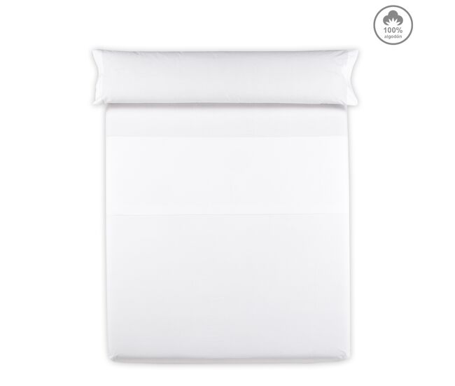 Sábana encimera victoria 100% algodón cama 150cm color blanco