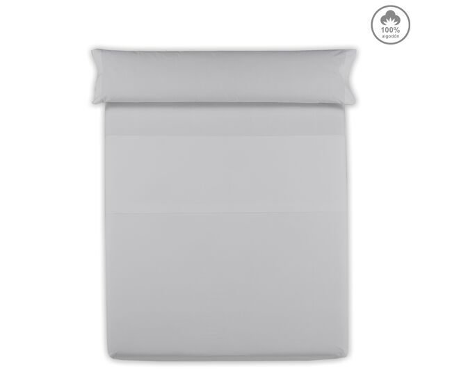 Sábana encimera victoria 100% algodón cama 135cm color gris