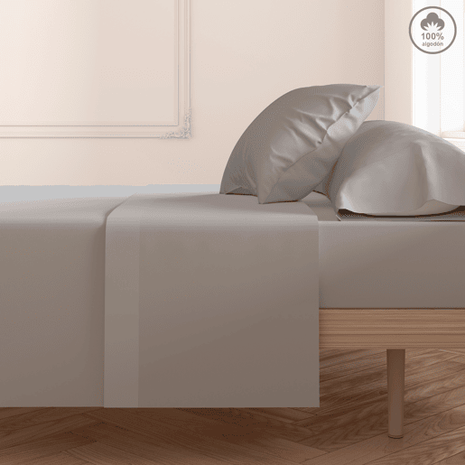 Lençol de cima VICTORIA 100% algodão para cama 180cm cor cinza