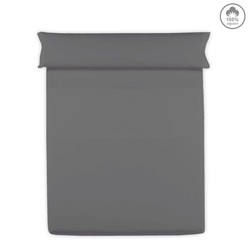 Lençol de cima VICTORIA 100% algodão para cama 150cm antracite