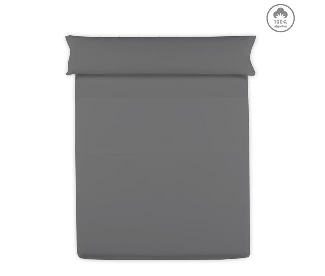 Sábana encimera victoria 100% algodón cama 180cm color antracita