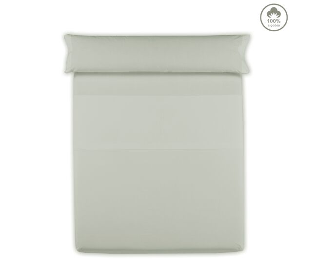 Sábana encimera victoria 100% algodón cama 150cm color verde