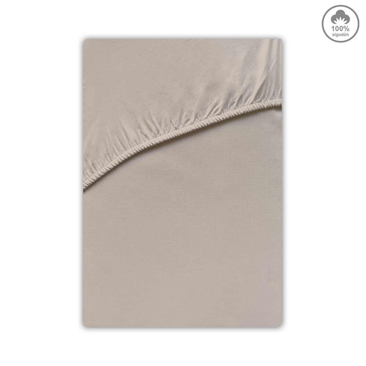 Sábana bajera victoria 100% algodón cama 135cm color tierra