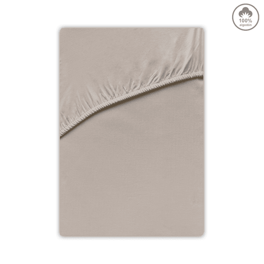 Lençol de baixo VICTORIA 100% algodão para cama 150cm cor terra