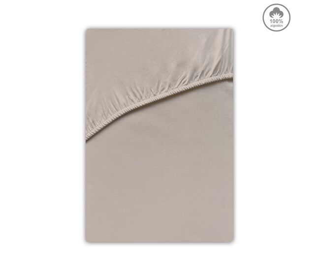 Sábana bajera victoria 100% algodón cama 150cm color tierra