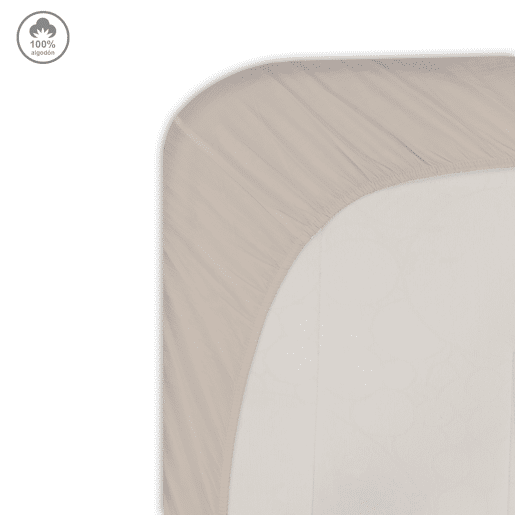 Lençol de baixo VICTORIA 100% algodão para cama 180cm cor terra