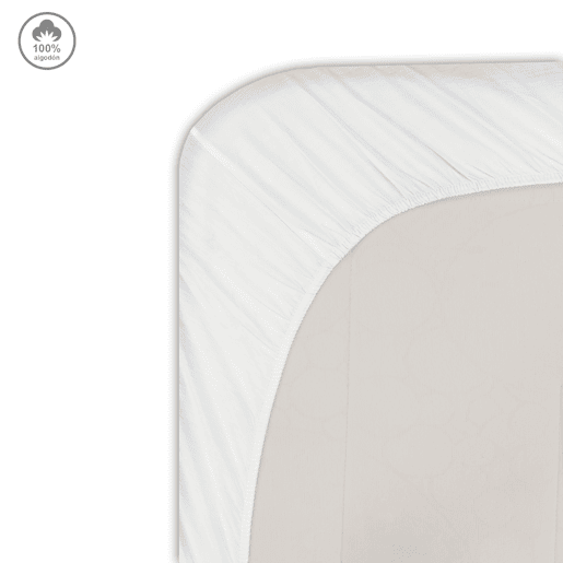 Lençol de baixo VICTORIA 100% algodão para cama 90cm cor branca