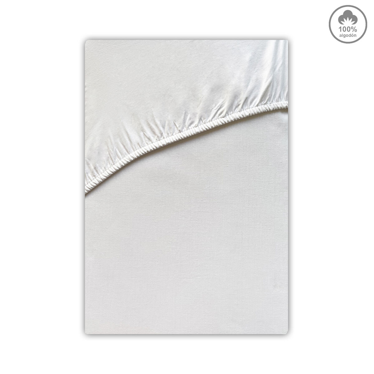 Sábana bajera victoria 100% algodón cama 150cm color blanco