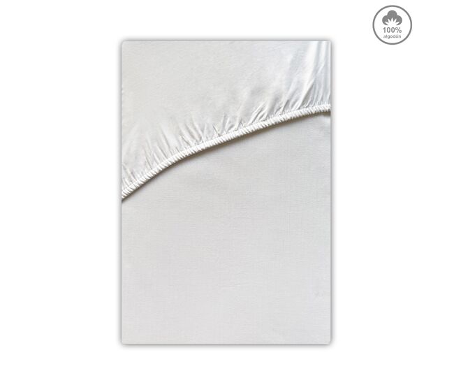 Sábana bajera victoria 100% algodón cama 180cm color blanco