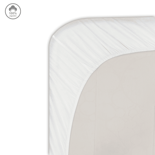Lençol de baixo VICTORIA 100% algodão para cama 180cm cor branca
