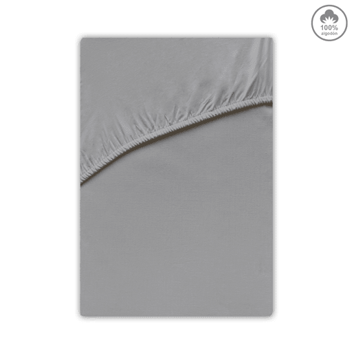 Lençol de baixo VICTORIA 100% algodão para cama 135cm cor cinza