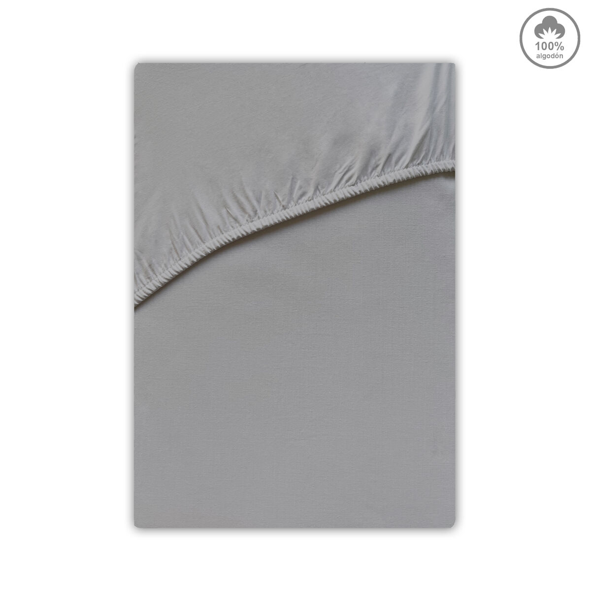 Sábana bajera victoria 100% algodón cama 150cm color gris