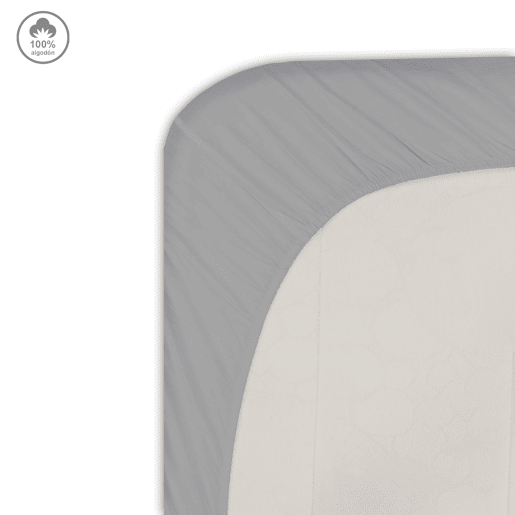 Lençol de baixo VICTORIA 100% algodão para cama 90cm cor cinza