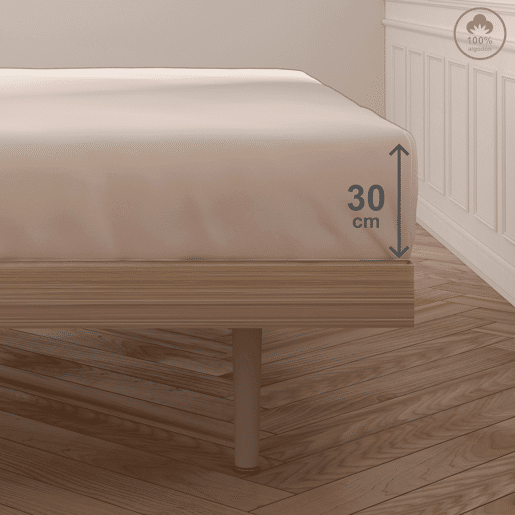 Lençol de baixo VICTORIA 100% algodão para cama 90cm linho