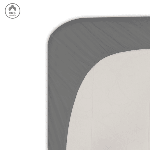 Lençol de baixo VICTORIA 100% algodão para cama 180cm antracite