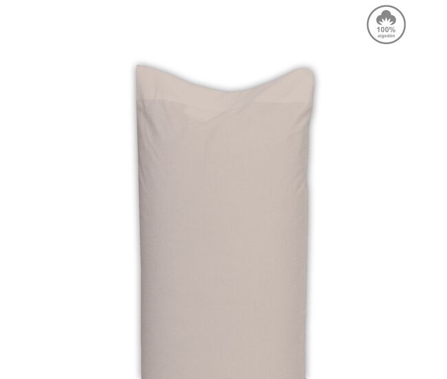 Funda almohada victoria 100% algodón cama 135cm color tierra