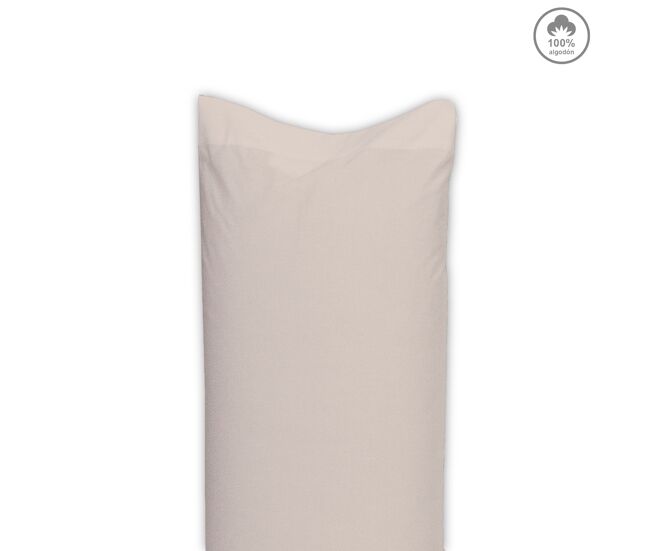Funda almohada victoria 100% algodón cama 135cm color lino