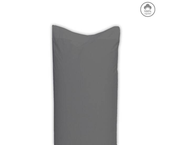 Funda almohada victoria 100% algodón cama 90cm color antracita