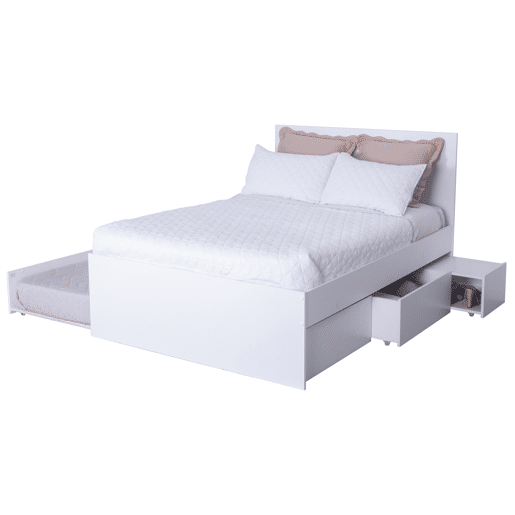 Cama nido branca ALPHA 140x190cm 2 gavetas 1 gaveta