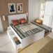 Cama nido ALPHA 140x190cm 2 cajones 1 mesita y cama blanco Cama nido ALPHA 140x190cm 2 cajones 1 mesita y cama blanco Blanco