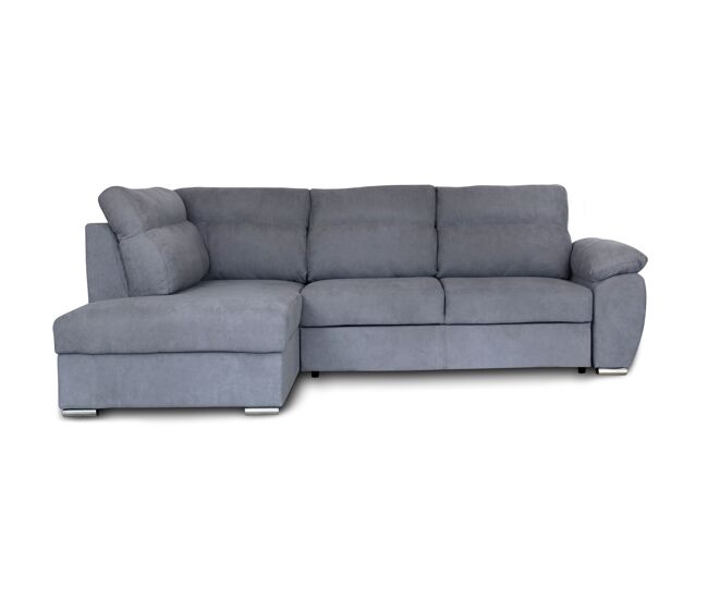 Rinconera con cama y arcón KENDAL izquierda 4 plazas gris