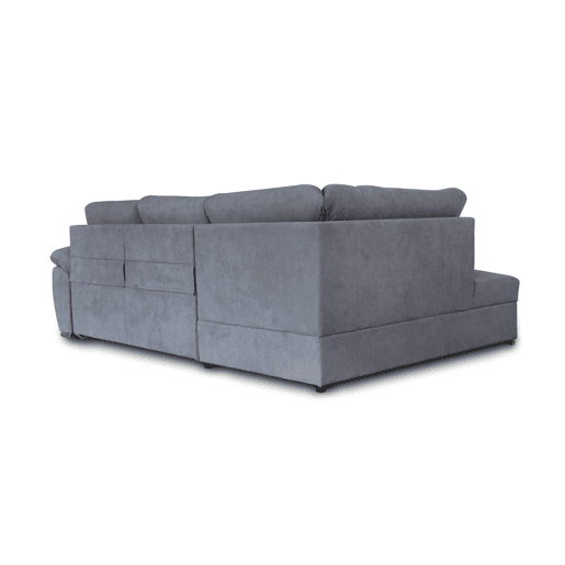 Sofá de canto KENDAL com cama e arca esquerda 4 lugares cinza